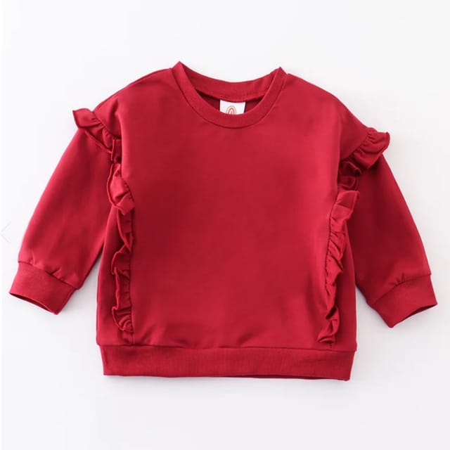 HD Red Ruffle Sweatshirt