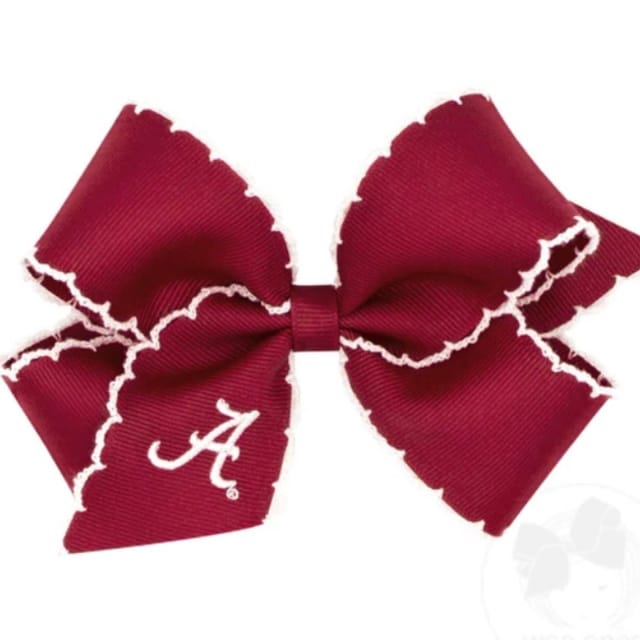 WO Med. Bow w/Moonstitch Edge & Emb. Logo-Alabama