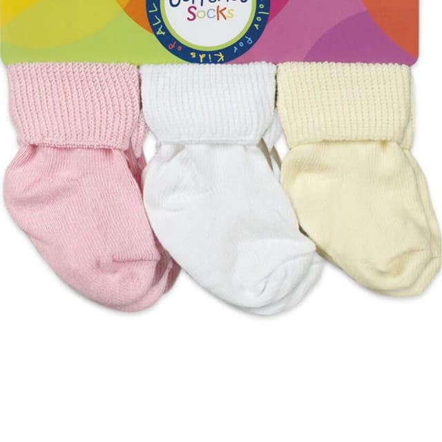JS 6Pk Classic Turn Cuff Bootie Socks-Girl Asst.-2108