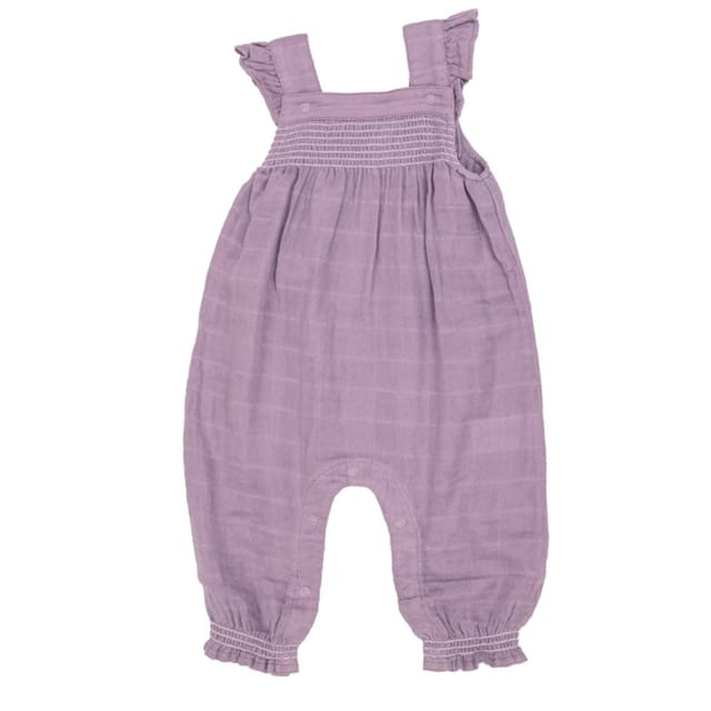 AD Muslin Smocked Overall-Lavendar