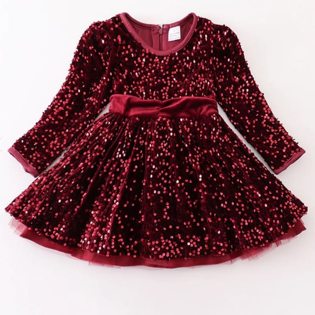 HD Maroon Sequin Dress