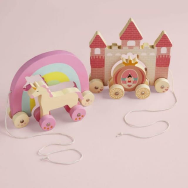 MP 2Pc Rolling Wood Princess Toys-Asst.