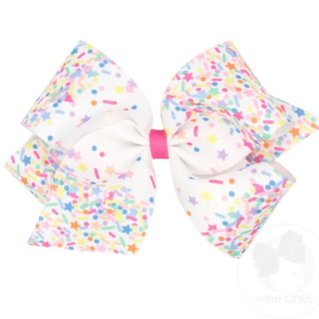 WO King Confetti Print Bow