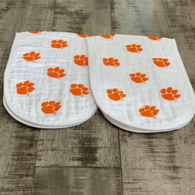 TLA 2Pk Muslin Burp Cloths-Clemson