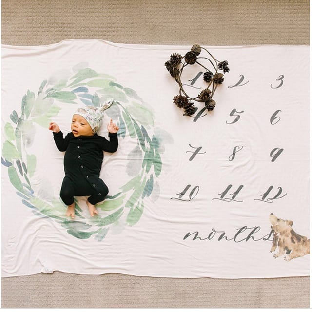 Copper Pearl Milestone Swaddle Blanket-Bear