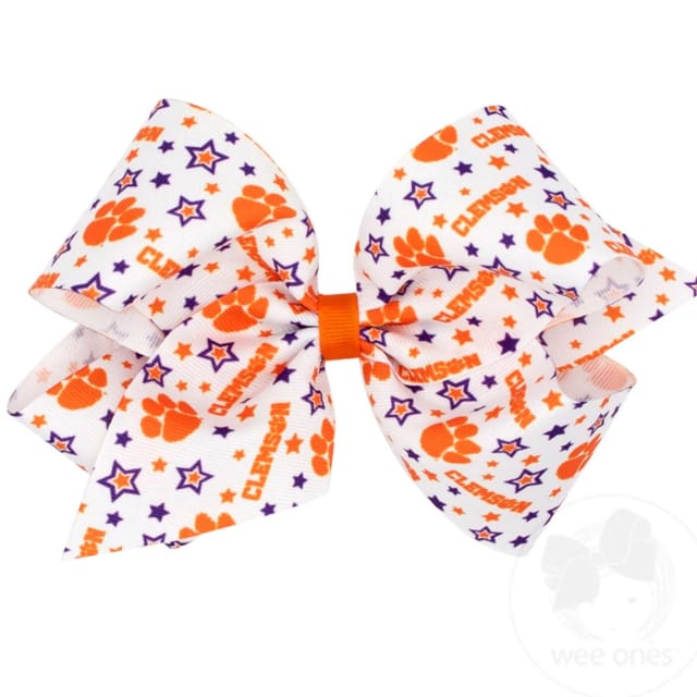 WO King Sig. Clemson Logo Print Bow