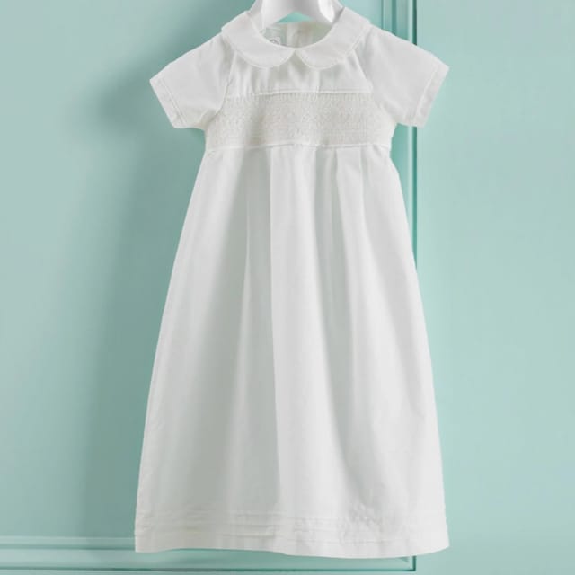 MP Smocked Christening Gown-0/6M