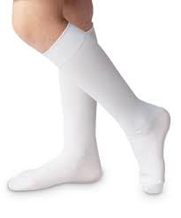 JS Wht Nylon Knee Socks-1603