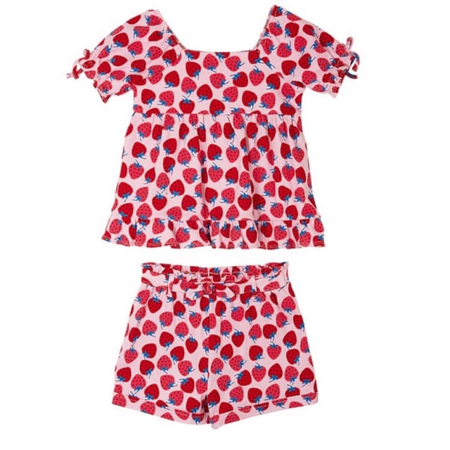 RE 2Pc Strawberry Top & Shorts Set