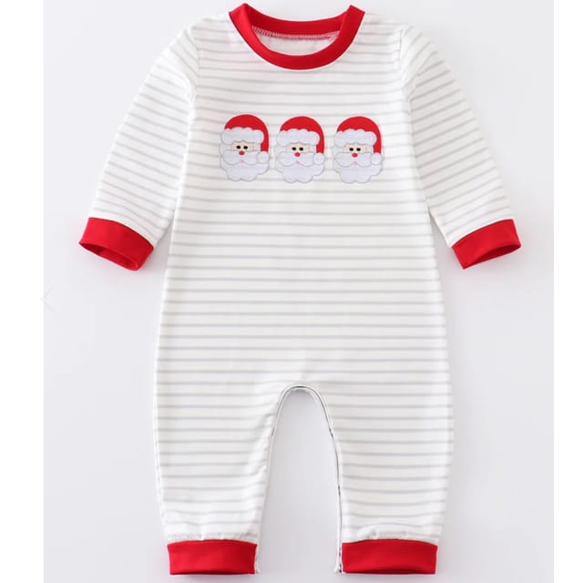 HD Santa Embroidered Romper