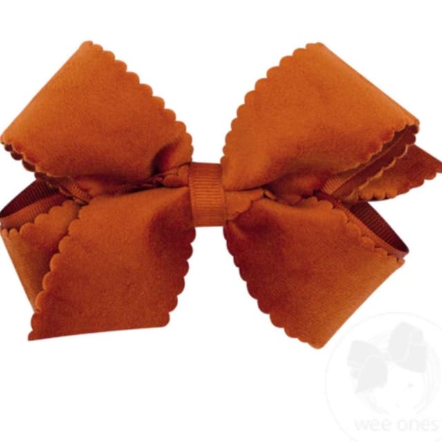 WO Med. Scal. Edge Faux Velvet Ovrly Bow-Asst.