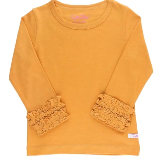 RB Ruffled LS Layering Tee-Honey