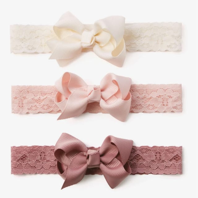 EB 3Pk Lace Baby Girl Headbands