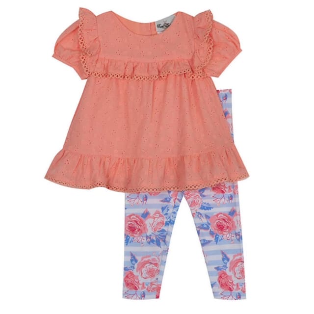 RE Eyelet Top & Floral Leggings Set