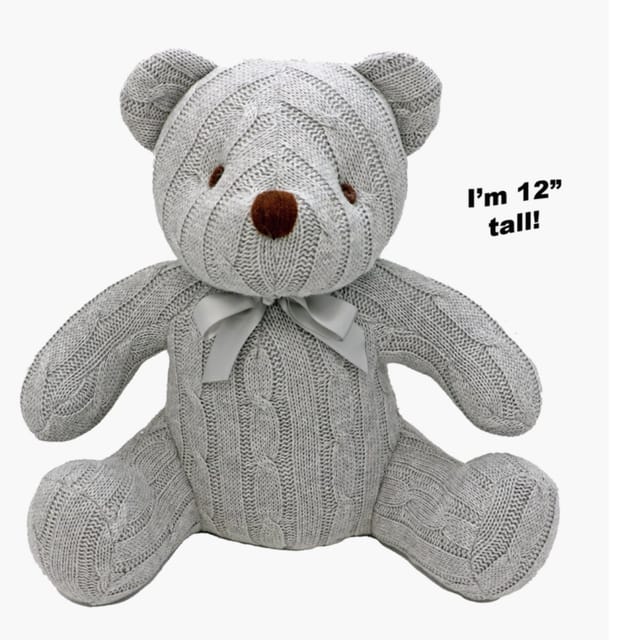 BM Cable Knit 12” Bear-Grey