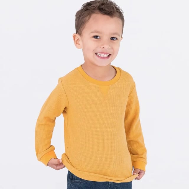 RB Waffle Knit LS Shirt-Honey