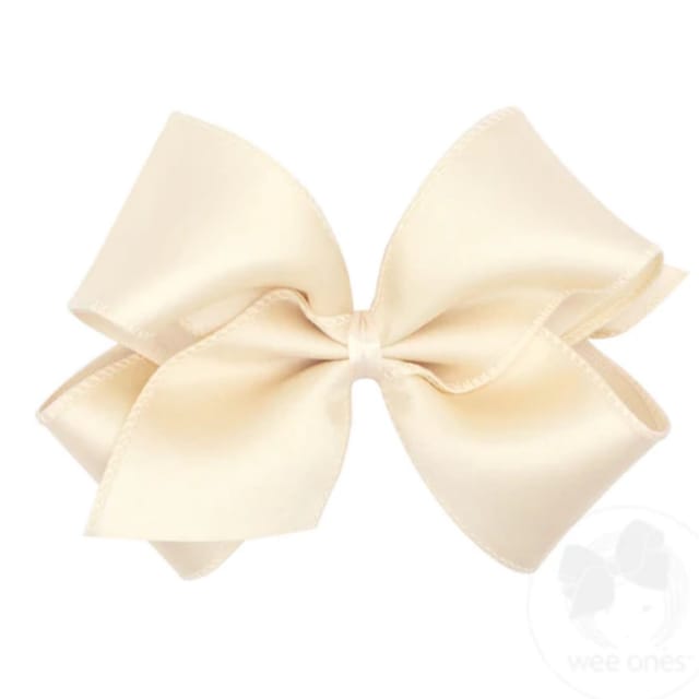 WO King Jewel Satin with Grosgrain Overlay Hair Bow-Asst.