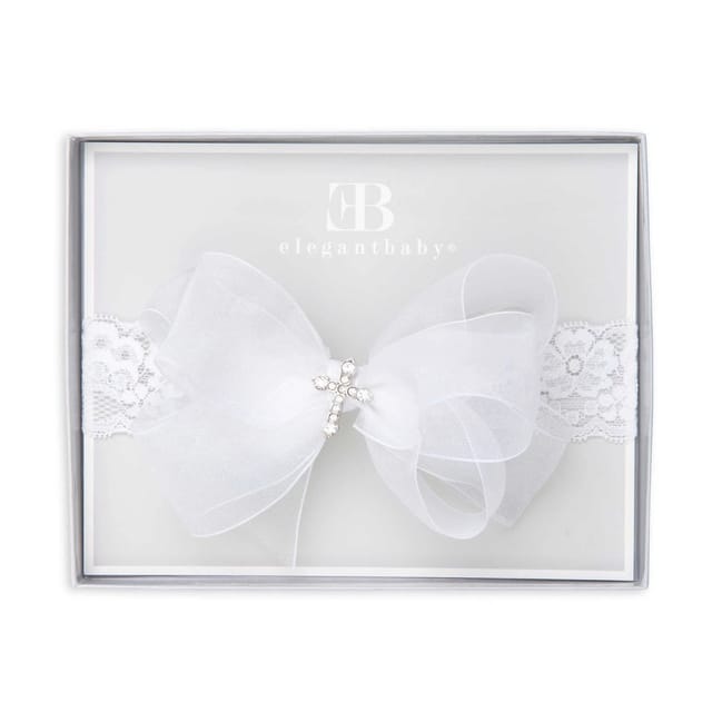 EB Stretch Headband with Rhinestone Cross