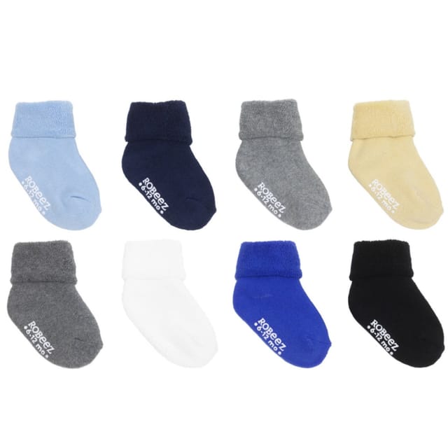 Robeez 8Pk Terry Cuff Socks-Boy