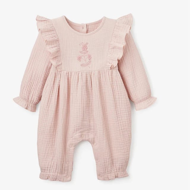 EB Organic Muslin Jumpsuit-Warm Blush