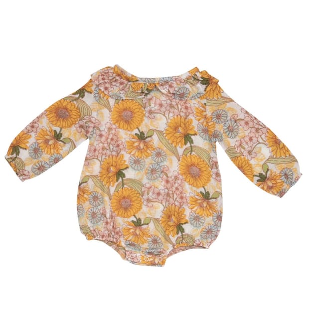 AD Ruffle Collar Bubble-Sunflower Child
