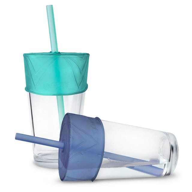 SS Silicone Lid & Straw in Travel Tin-Asst