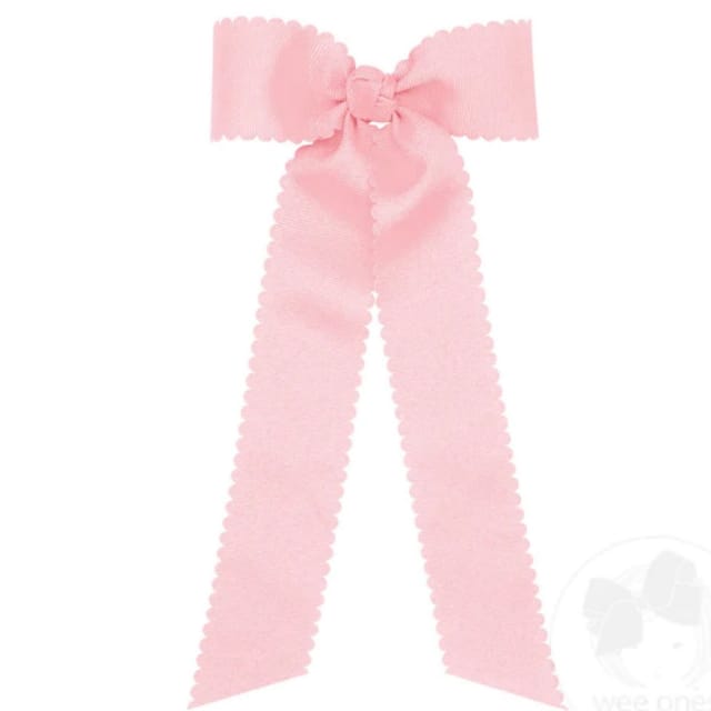 WO Med Scalloped Edge Bowtie W/ Tails-Pink