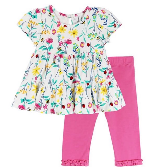 RE 2Pc Floral Tunic & Leggings Set
