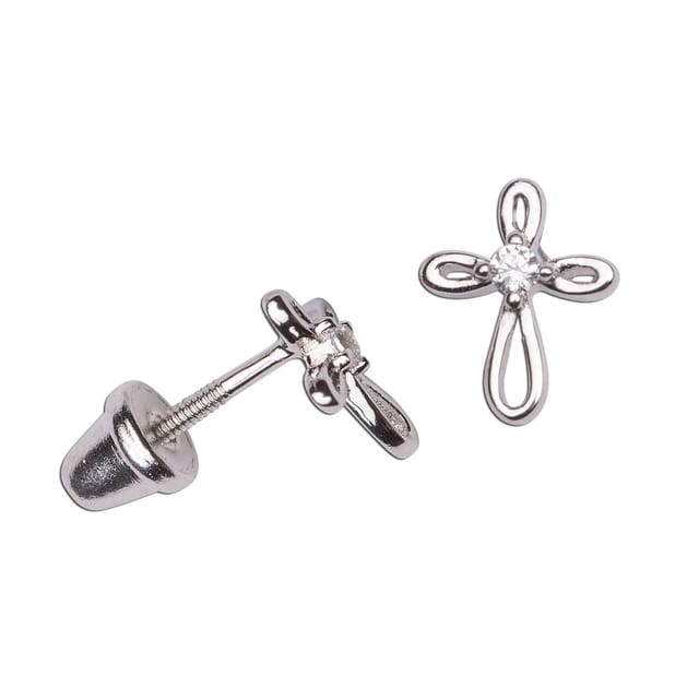 CM Sterling Silver Infinity Cross Earrings
