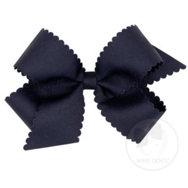 WO Medium Scalloped Edge Grosgrain Bow-Asst.