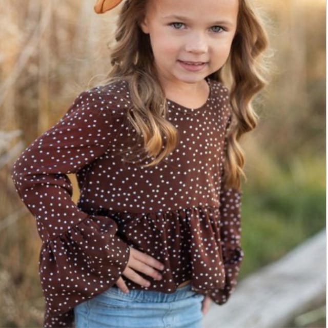 OD Brown Polka Dot Hi/Lo Top