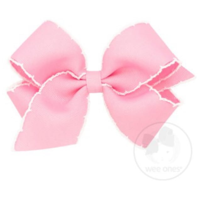 WO Medium Grosgrain Bow w/Moonstitch Edge-Asst.