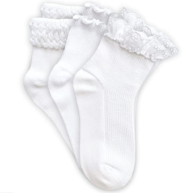 JS 3Pk Smooth Toe Eyelet/Ripple/Bubble Socks-2175
