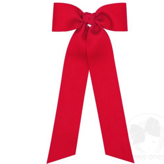 WO Medium Grosgrain Bowtie W/ Tails-Red