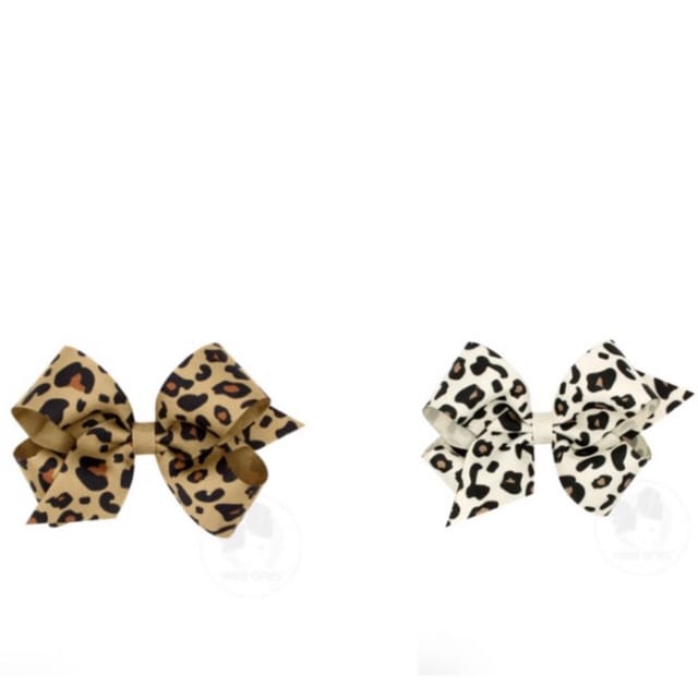 WO Med. Leopard Print Grosgrain Bow-Asst.