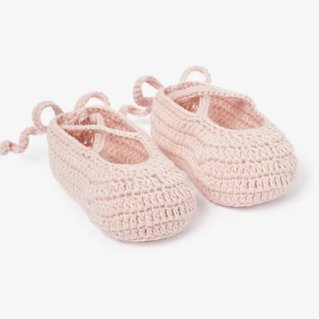 EB Knit Booties-Ballerina-0/12M