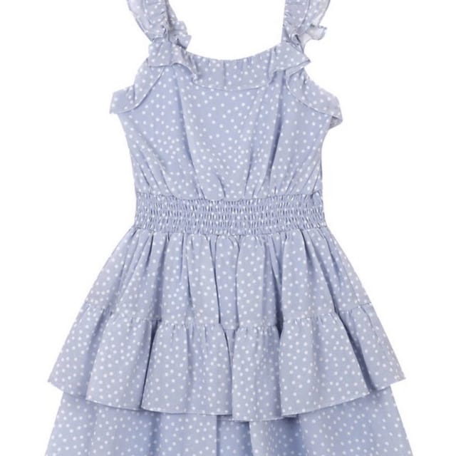 RE Flutter Sleeve Polka Dot Ruffled Dress