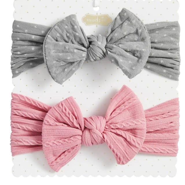 MP Grey & Pink Bow Set