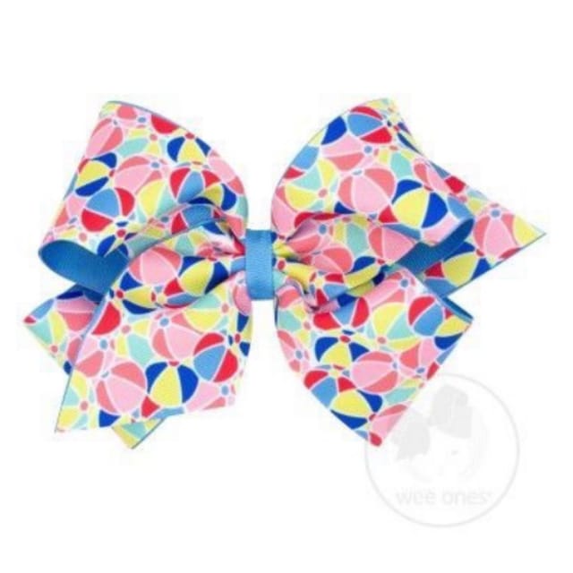 WO Medium Beach Ball Print Bow