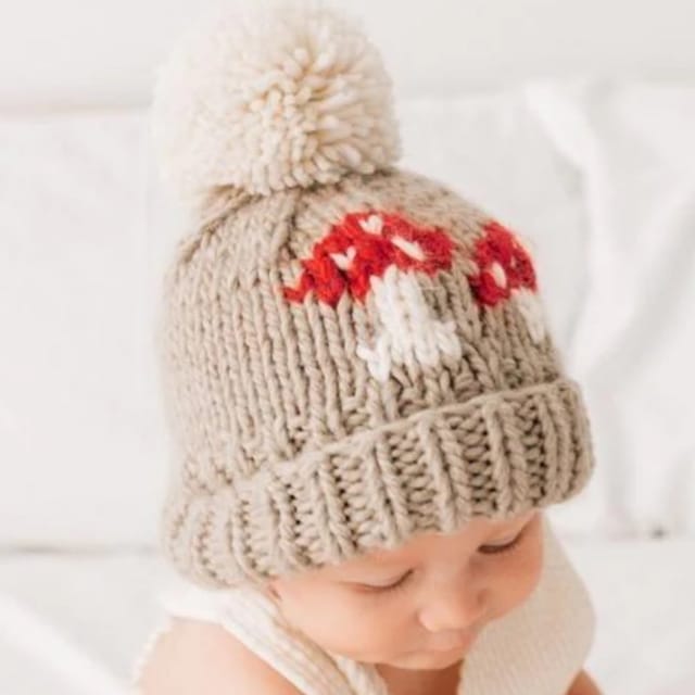 HL Knit Beanie Hat-Mushroom