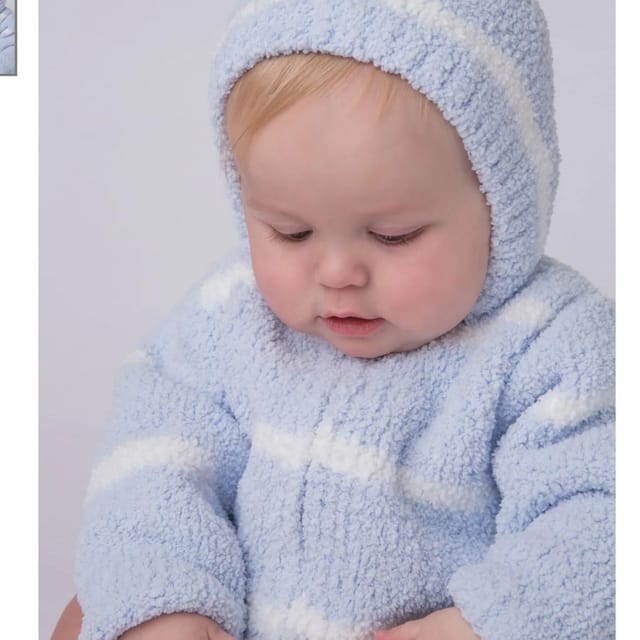 AD Chenille Hoodie-Blue Stripes