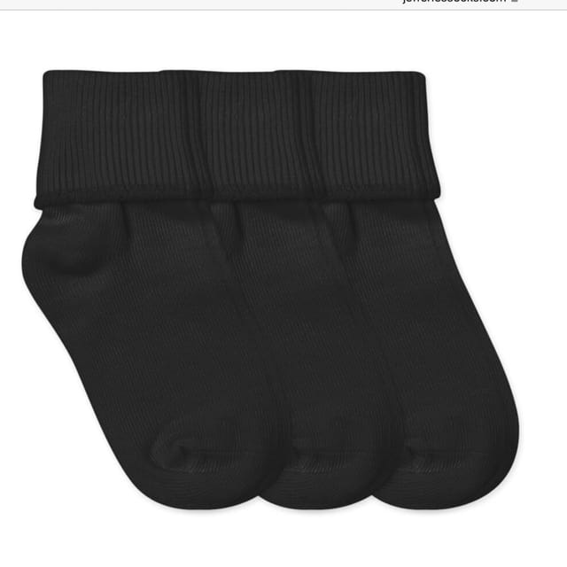 JS 3Pk Turn Cuff Socks-Black(32200)