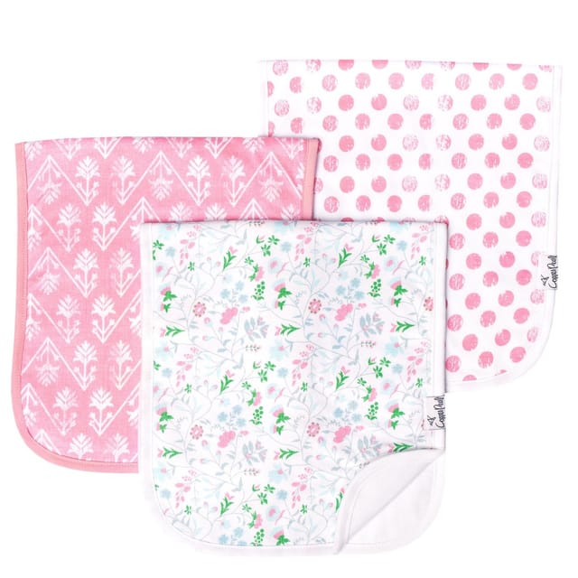 Copper Pearl 3 Pk Burp Cloths-Asst.