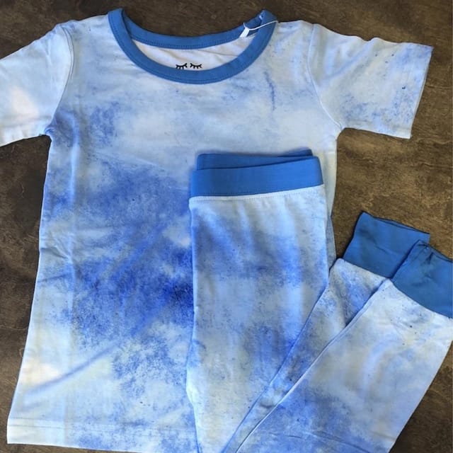 Little Sleepies 2Pc Short Sleeve PJ Set-Blue Watercolor