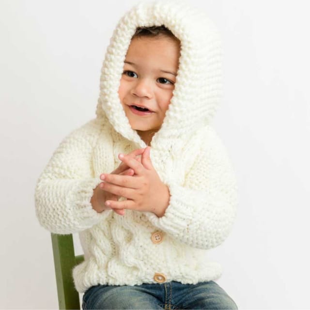 HL Hooded Coat Sweater-Cream