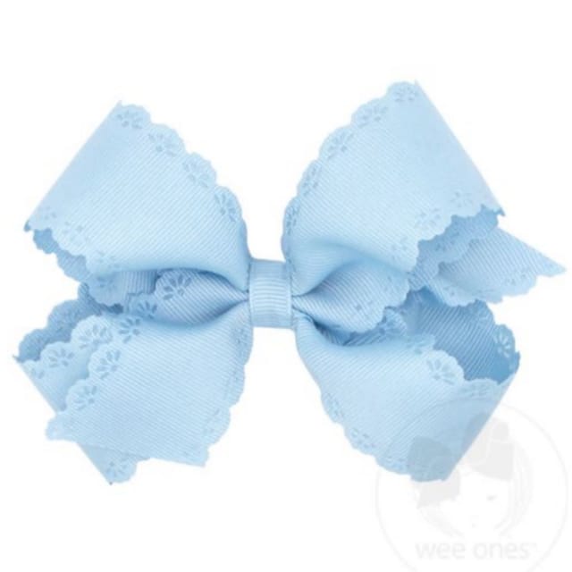 WO Med Eyelet Embossed Grosgrain Bow-Asst.
