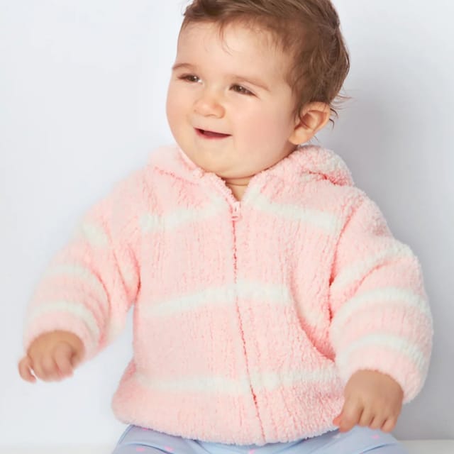 AD Chenille Hoodie-Pink Stripes