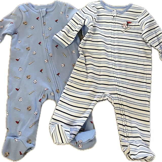 LM 2Pc Zippered Footie-Baseball