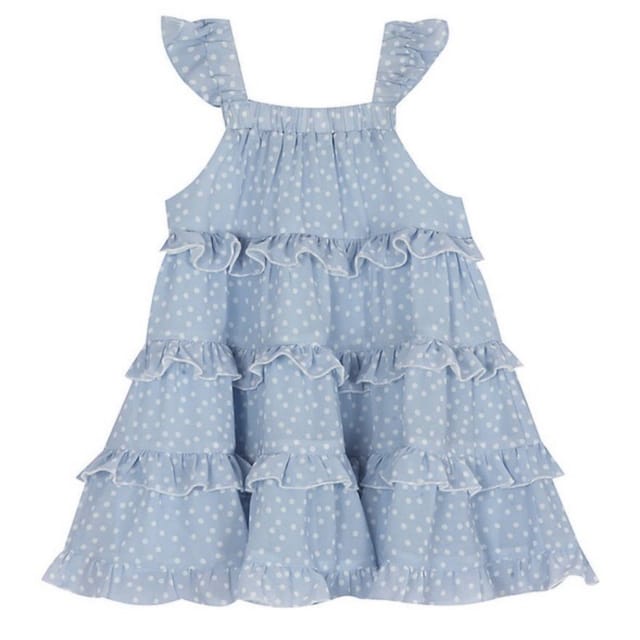 RE Flutter Sleeve Polka Dot Ruffled Dress
