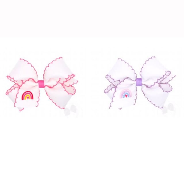 WO Med. Moonstitch Emb. Rainbow Bow-Asst.
